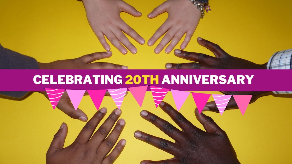 20th anniversary image Hands in circle