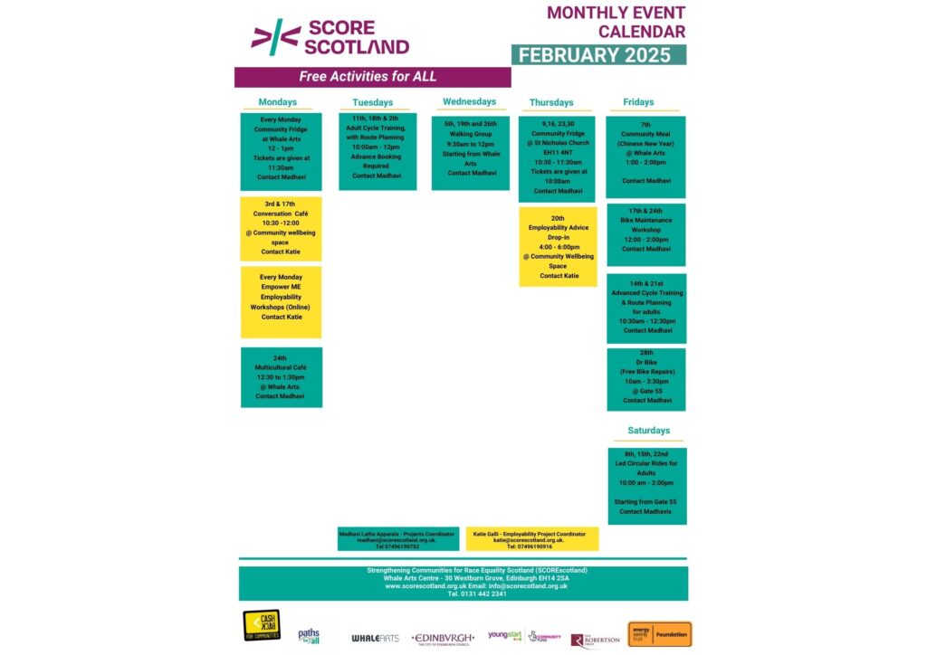 Feb 2025 Activities Calendar free events for Everyone