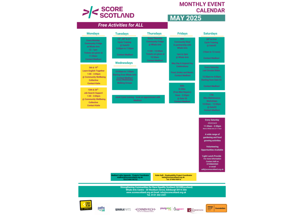 May 2025 Activities Calendar Adults