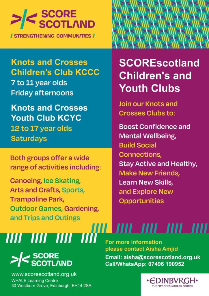 SCOREscotlad Children's and Youth Clubs flyer