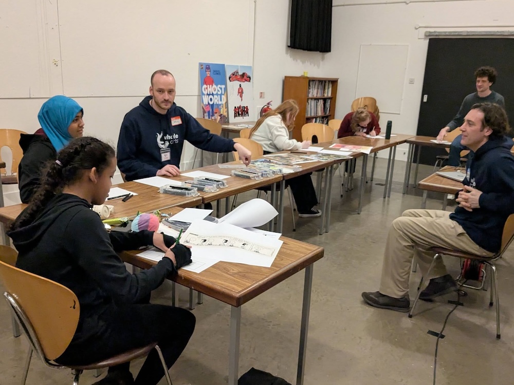 teacher with group comic