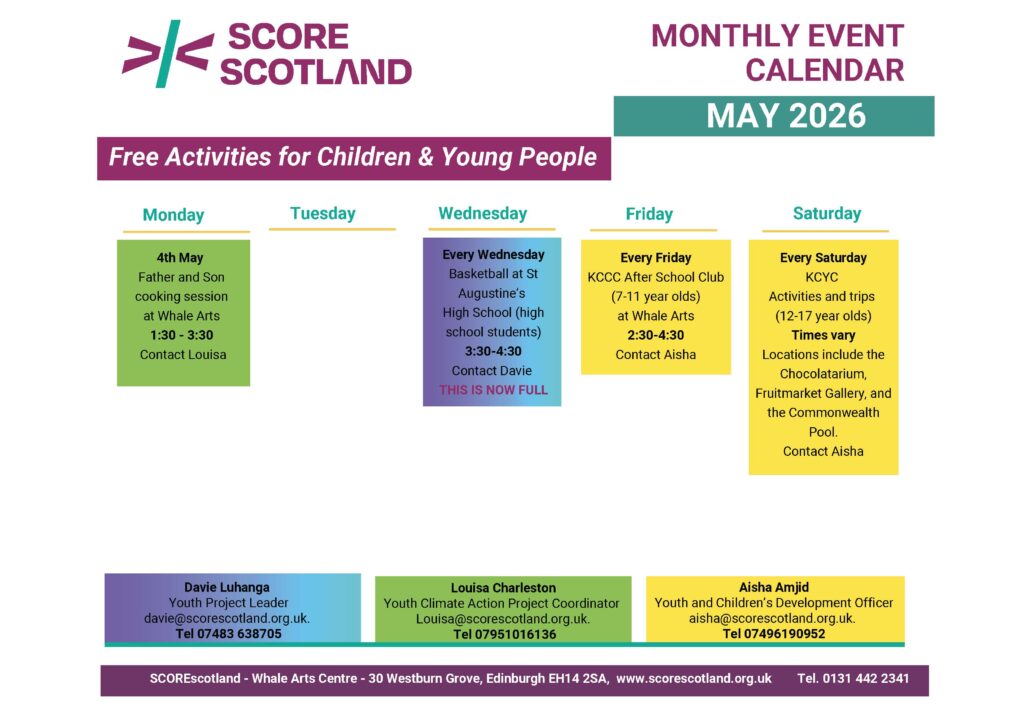 SCOREscotland May Activities for children and young people